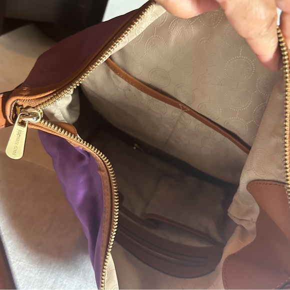 Michael Kors Purple Nylon & Tan Leather Trim, Tote bag - Picture 5 of 5
